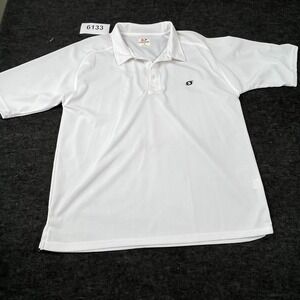 Starting Line Performance Polo Shirt Mens Large White Mesh Collared Casual Golf
